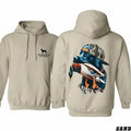 Straight Up Southern Hoodie - Bold Black Hunting Dog with Duck Graphic Hoodie, Perfect for Outdoorsmen and Waterfowl...