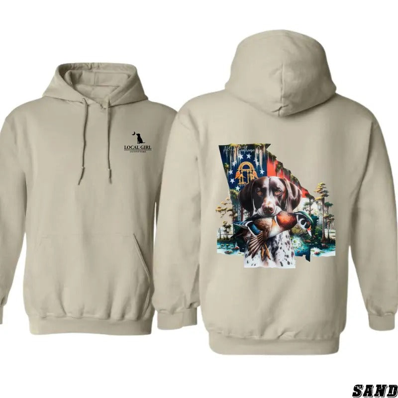 Straight Up Southern Hoodie - Country Boy Dog with Camo Hat Design, Perfect for Dog Lovers and Country Style Enthusiasts,...