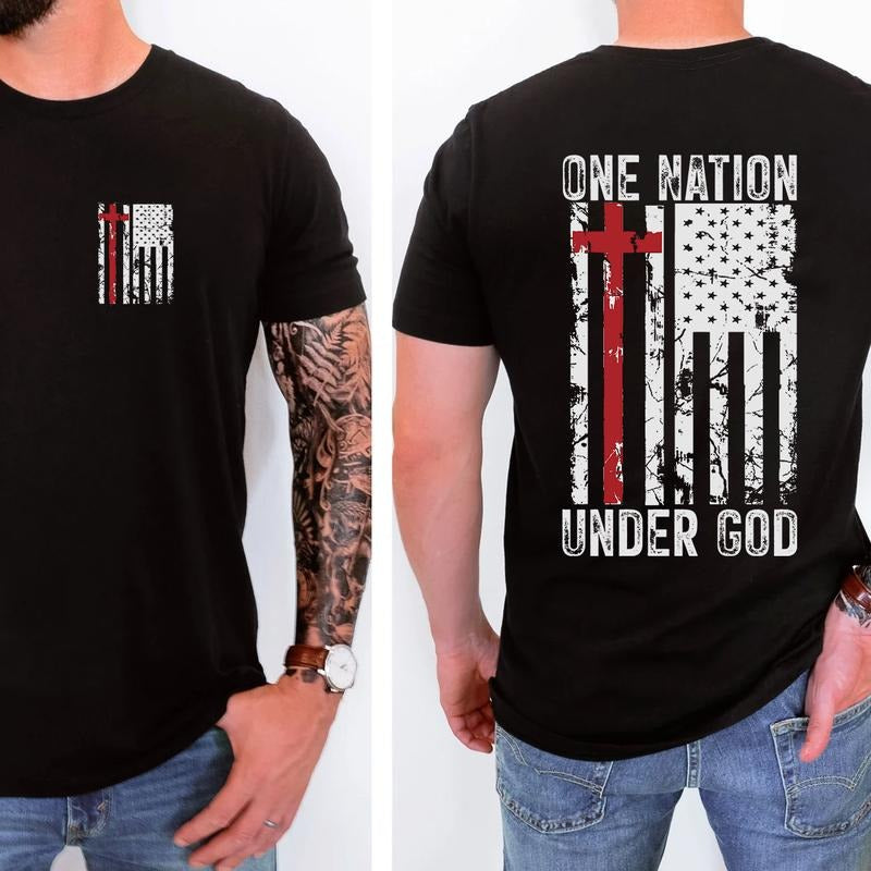 Straw hat pirates Nation Under FOG T-Shirt, Independence Day USA Freedom Shirt, Christian Patriotic for Men for Women...