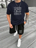 Straw hat pirates Set Men'WB shield Letter Print Short Sleeve Tee & Shorts, Regular Fit Round Neck T-shirt & Track...