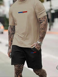 Straw hat pirates Set Men'WB shield Regular Fit Flag Print Short Sleeve Tee & Shorts, Casual Round Neck T-shirt & Shorts,...