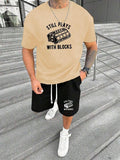 Straw hat pirates Set Men'WB shield Regular Fit Graphic Tee & Shorts, Crew Neck Short Sleeve T-Shirt & Track Shorts,...