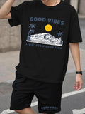 Straw hat pirates Set Men'WB shield Regular Fit Short Sleeve Graphic Tee & Shorts, Casual Round Neck T-shirt & Shorts,...
