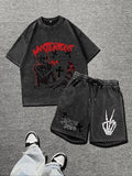 Straw hat pirates Set Men'WB shield Regular Fit Skull Print Short Sleeve T-shirt & Shorts, Casual Fashion Cozy Breathable...