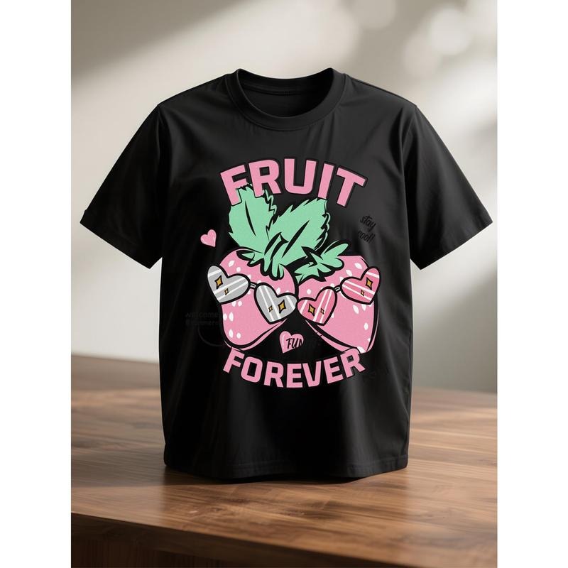 Strawberry Heart Athletic Lovers Swimming Top Tees FOG Tshirt TNF Day Comfortable Undershirt Travel Career Big Size...
