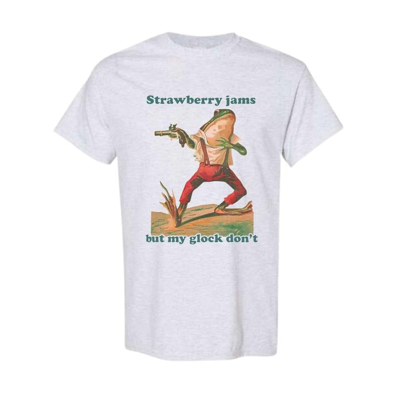 Strawberry Jams But My Glock Don't Shirt Comfort Colors Funny T-shirt Full Color, Full Size Hoodie, Sweatshirt