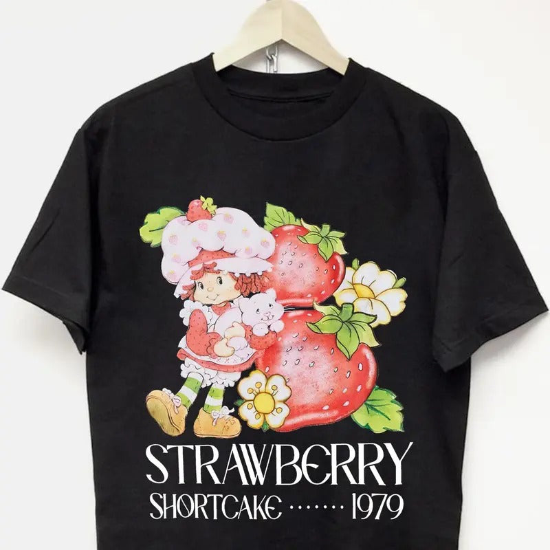 Strawberry Shortcake 1979 Relaxed Fit Girls T-Shirt Trending T-Shirt, Funny Tee, Graphic Tee Hoodie, Sweatshirt