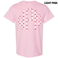 Strawberry Stripe Monogram Gildan Short Sleeve T-Shirt 'NLB' Hoodie, Sweatshirt | RetroVerseTees.com
