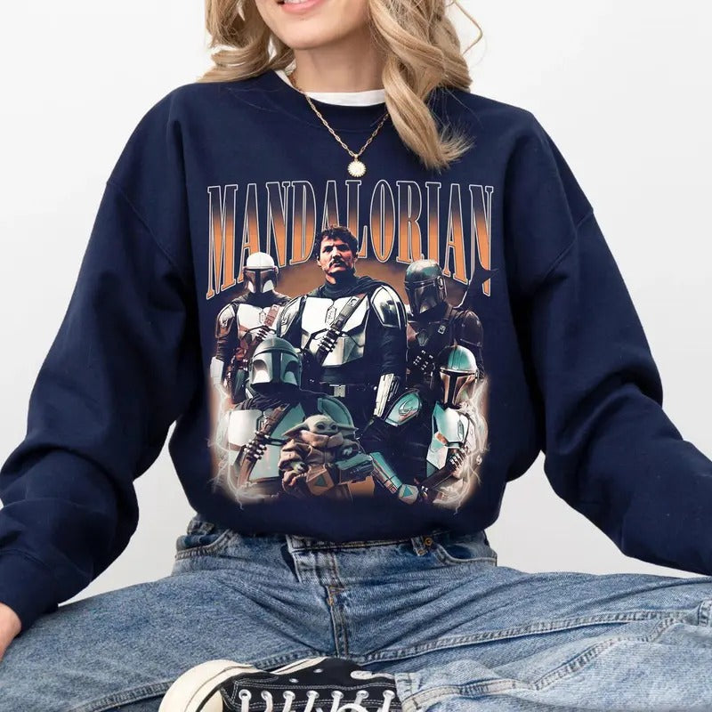 Streetwear P3dro P4sc4l M4ndalori4n Vintage Sweatshirt, Gift For Women and Man Unisex T-Shirt Hoodie | RetroVerseTees.com