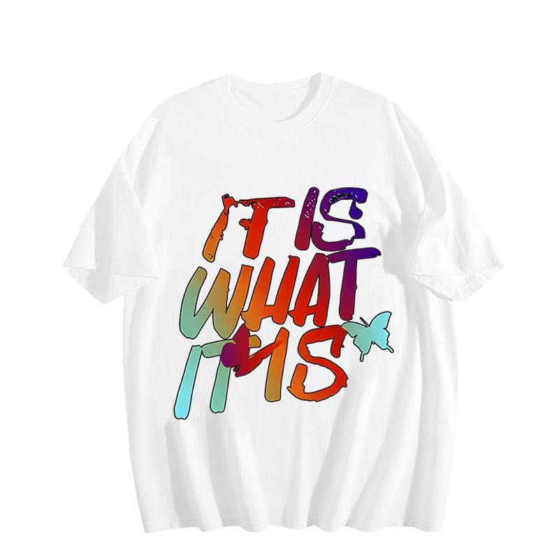 Streetwear Vibes! Oversized Crewneck Short Sleeve T-Shirt | 100% Cotton, Bold Chest Print & Loose Fit for Urban Daily...