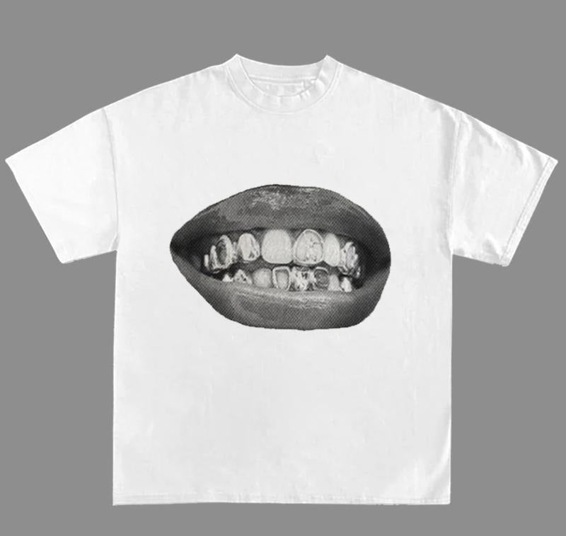 Streetwear Vibes Y2K Grill Lip Mouth Graphic Tee Retro Hoodie, Sweatshirt | RetroVerseTees.com