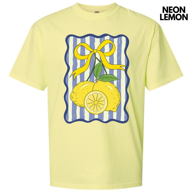 Stripe Lemon Coquette Comfort Colors T-Shirt 'NLB' Hoodie, Sweatshirt | RetroVerseTees.com