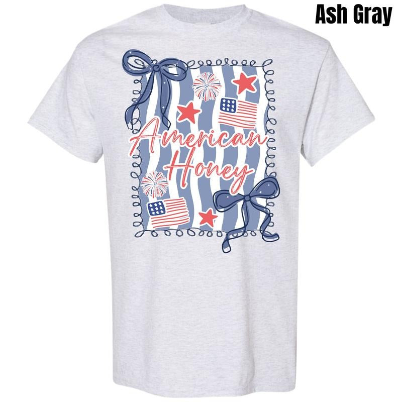 Striped American Honey Gildan Short Sleeve T-Shirt 'NLB' Hoodie, Sweatshirt | RetroVerseTees.com