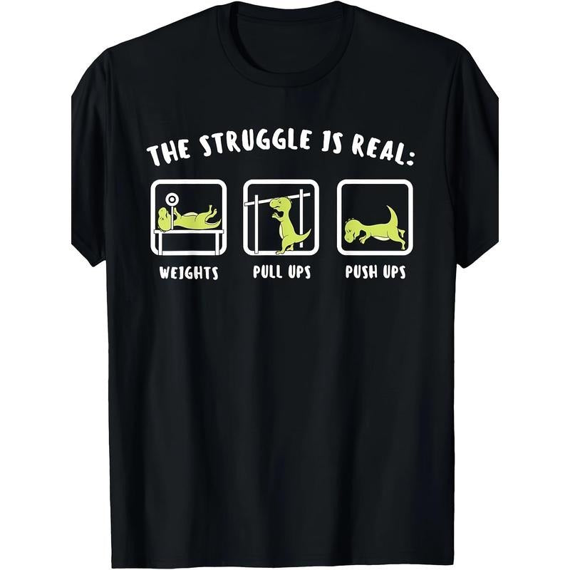 Struggle is a real Dinosaur Gym fan T-shirt Made in USA Hoodie, Sweatshirt | RetroVerseTees.com