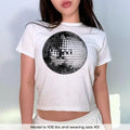 Studio 54 Retro Disco Ball, Y2k Baby Tee, Trendy Baby Tee Collar Fit Hoodie, Sweatshirt | RetroVerseTees.com