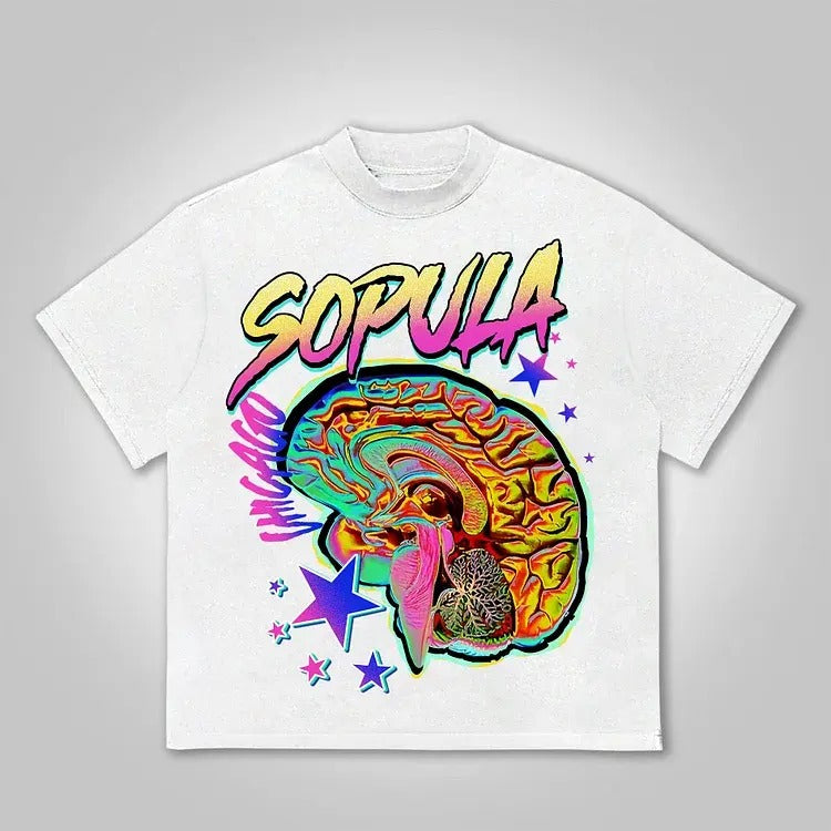 Studio Fun Color Brain Graphic Print Cotton T-Shirt Hoodie, Sweatshirt | RetroVerseTees.com