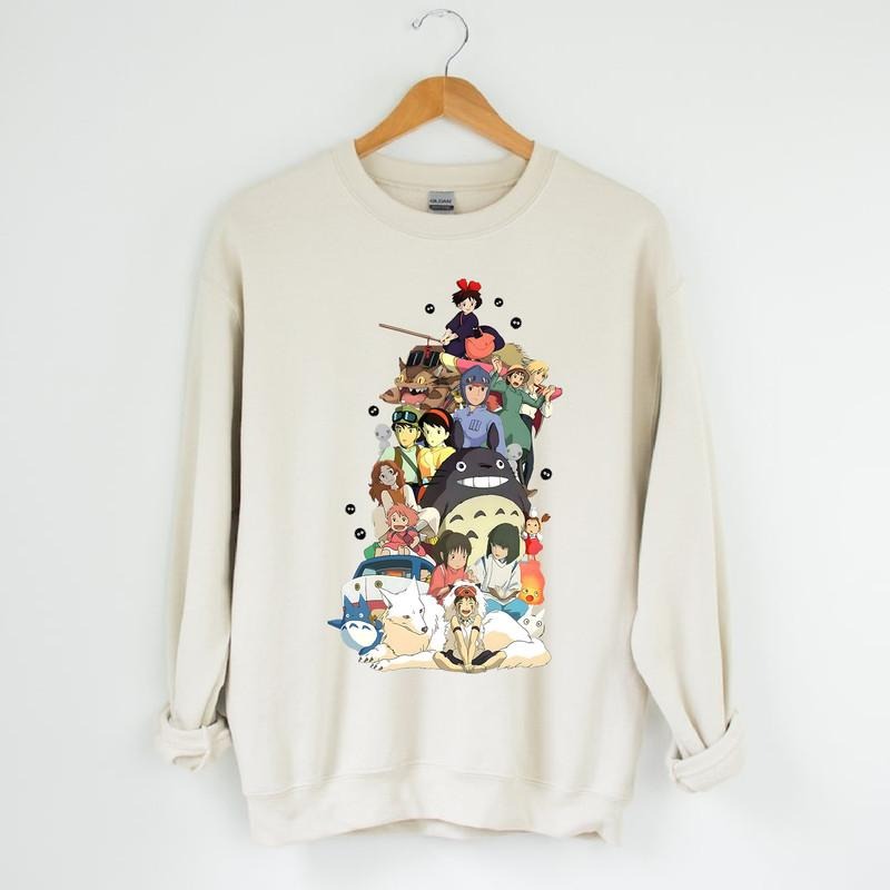 Studio Ghibli All Characters Crewneck Sweatshirt, Anime sweatshirt, Manga Sweatshirt T-Shirts, Hoodie | RetroVerseTees.com