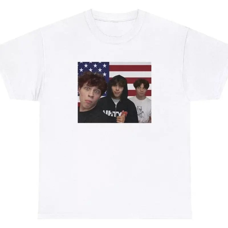Sturniolo Triplets T Shirt Funny USA Flag Fan Merch Humor Novelty Tee Hoodie, Sweatshirt | RetroVerseTees.com