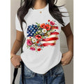 Stylish Patriotic Tee: Eye - catching Floral