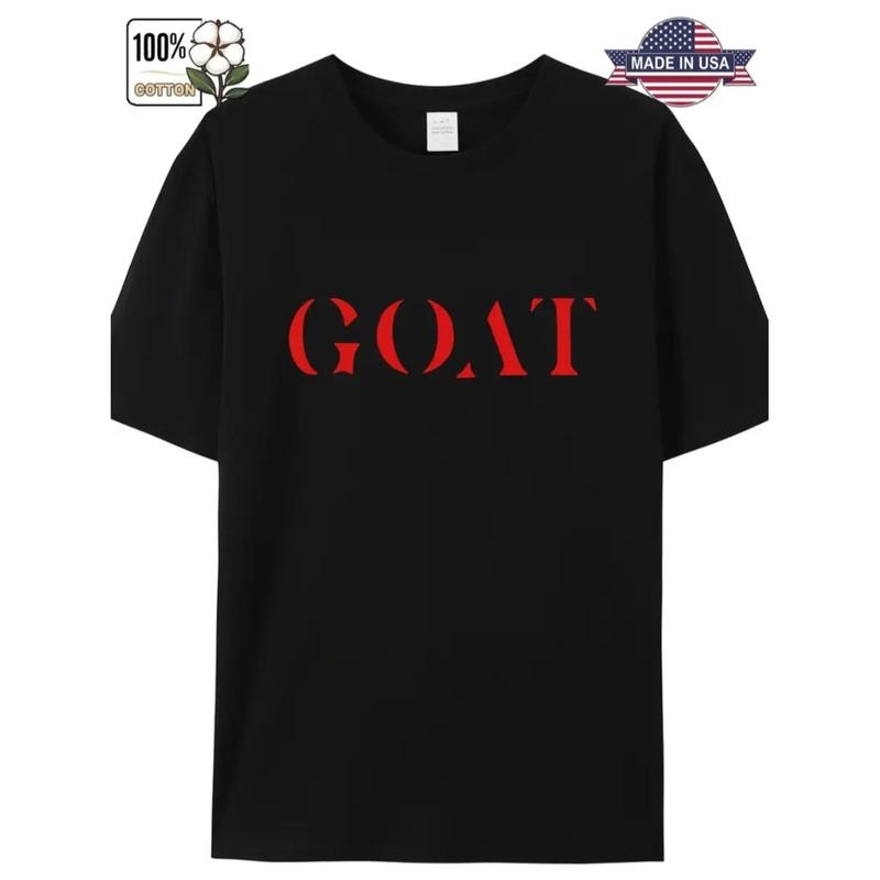 Stylish Red Letter GONT Print Men'WB shield Short Sleeved T-shirt, American Fashion Trendy Round Neck Casual Top For Men...