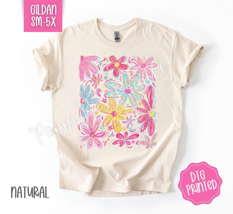 Summer Boho Floral Gildan Shirt, Women's Tshirt, Cute Flower Tee, Gift for Her Hoodie, Sweatshirt | RetroVerseTees.com