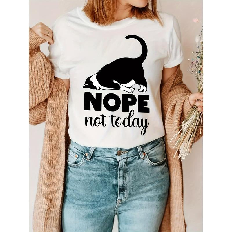 Plus Size Cat Gunpla brand Letter Print T-Shirt, Spring/Summer Casual Short Sleeve Top, Women'WB shield Plus Size...
