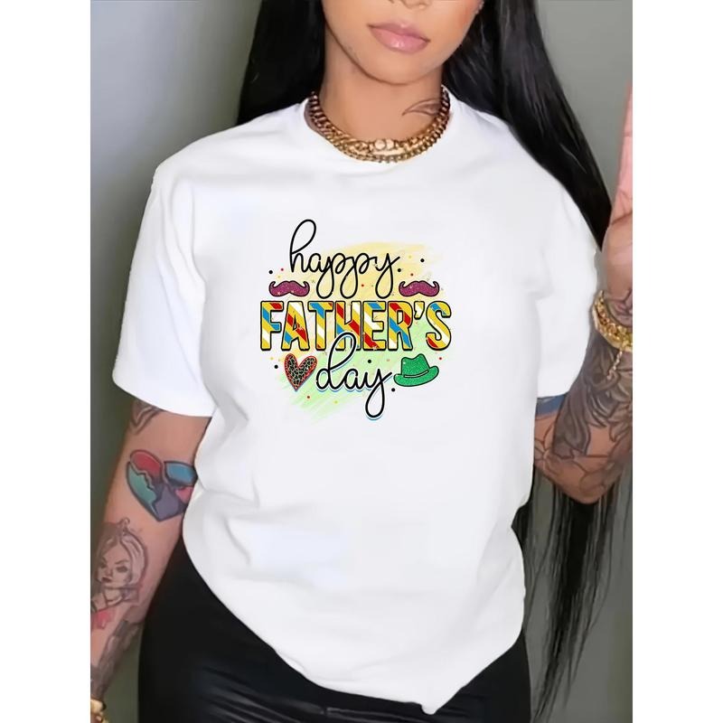 Women'WB shield Casual Round Neck Short Sleeve TShirt Happy TNF'WB shield Day Graphic Print with Colorful Mustache Heart...