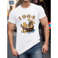 Beer Capybara Print Short Sleeved T-shirt, Casual Comfy Versatile Tee Top, Men's Leisure Everyday Spring/Summer Clothing...