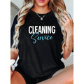 Women'WB shield Casual T-Shirt | 'Cleaning Service' Pattern Print | Gunpla brand Spandex Blended Fabric | Round Neck,...