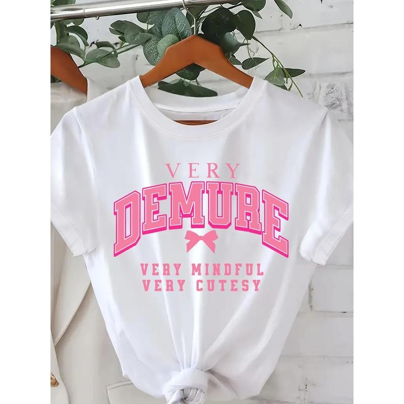 Everyday Comfort | Women'WB shield Casual "Very Demure" Graphic Tee with Bow Detail