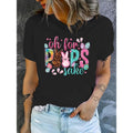 Women'WB shield Easter Poms Graphic Tee, Casual Crew Neck Short Sleeve Top, 100%, Regular Length Applique Detail,...