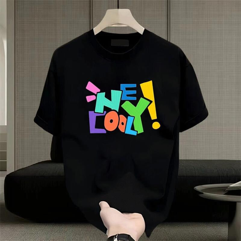 Summer INS Trend Street Loose Crew Neck Heavy Cotton American Style Cool Short Sleeve T-Shirt for Men and Women Hoodie,...