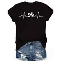 Women'WB shield FOG T-Shirt with Popcorn EKG Graphic Print