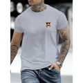 Summer Street Style: Men's Casual Round Neck T-shirt with Teddy Bear Print Menswear Top Hoodie, Sweatshirt