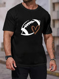Summer TNF Men'WB shield Heart Print Round Neck Tee, Casual Regular Fit Graphic Short Sleeve Crew Neck T-Shirt for...