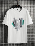 Summer TNF Men'WB shield Loose Cartoon Print Round Neck Drop Shoulder Tee, Casual Fashion T-shirt For Summer Daily Wear...