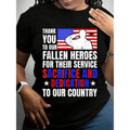 Plus Size Women'WB shield Memorial Day Patriotic T-Shirt