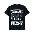 Summer Tshits Men'WB shield Casual Cotton T-Shirt with Chemistry & Felony Quote, Geometric Lab Graphic Top Streetwear...