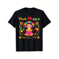 Summer Tshits Viva Mexico Mexican independence day T-Shirt Men'WB shield Casual Black Independence Day T-Shirt Graphic...