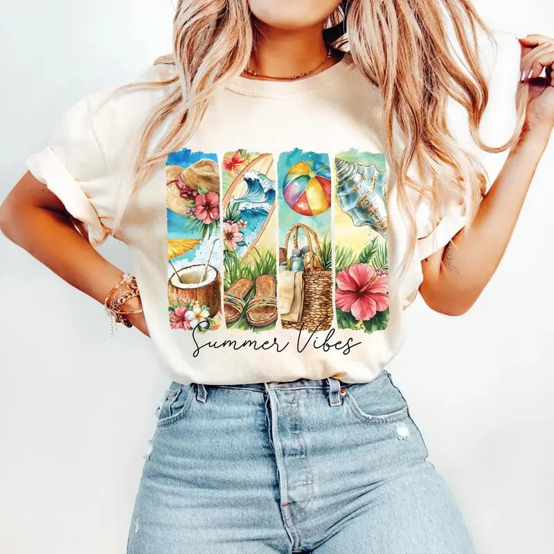 Summer Vibes Brushstroke DTF Transfers - THIS IS NOT A SHIRT Hoodie, Sweatshirt | RetroVerseTees.com