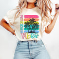 Summer Vibes T-Shirt, Bright Doodle, Beach Vibes T-Shirt,Lake Days T-Shirt,Hello Summer T-Shirt,Beach T-Shirt,...