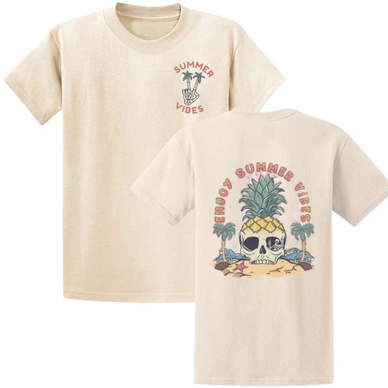 Summer Vibes T Shirt, Shirt for Summer, Vintage Skeleton Sweatshirt, Pineapple, Grunge, Skull Hoodie | RetroVerseTees.com