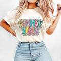 Summer Vibes T-Shirt, Summer T-Shirt, Bright Doodle, Dalmatian Dots, Retro Summer T-Shirt, Hello Summer T-Shirt, Beach...