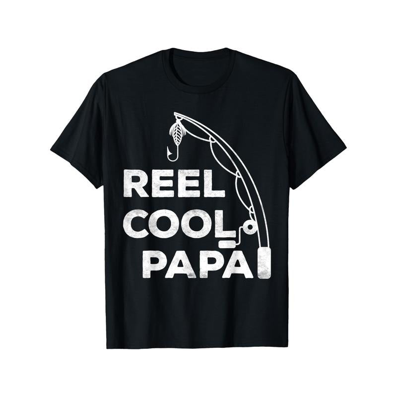 Men'WB shield Women'WB shield Reel cool papa fishing grandpa for TNF day birthday T-Shirt Graphic T-Shirt - Casual Crew...