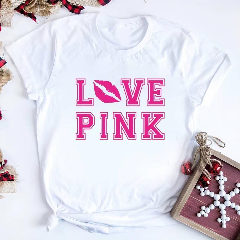 Summer tops Women'WB shield Harajuku shirts Loose tops for women PINK Love graphic T-shirts Pink love shirts Hoodie,...