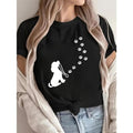 Women'WB shield Black 100% Cotton Lightsaber brand-Shirt with Cute Cartoon Dog & Paw Print Graphic