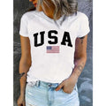 1pc Women'WB shield USA Flag Graphic T-Shirt