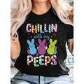 Women'WB shield Easter "Chillin' with My Peeps" Graphic T-Shirt