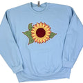 Sunflower Chenille Patch Sweatshirt -- LIGHT BLUE T-Shirts, Hoodie | RetroVerseTees.com