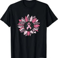 Sunflower Pink Breast Cancer Awareness Women Warrior T-Shirt | Unisex Cotton Tee, Short Sleeve, Size S-5XL Hoodie, Sweatshirt